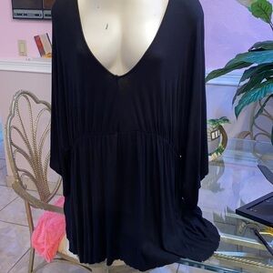 A Torrid solid black stretch 3/4 sleeve plus size knit top 4